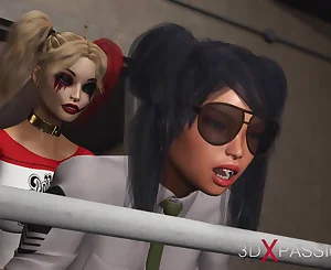 Hot bang-out in jail! Harley Quinn fucks a female jail officer