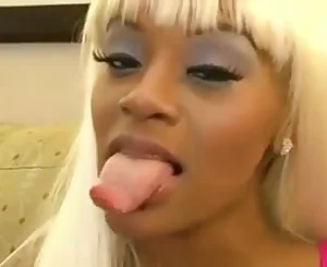 Black lengthy tongue sucking and smooching